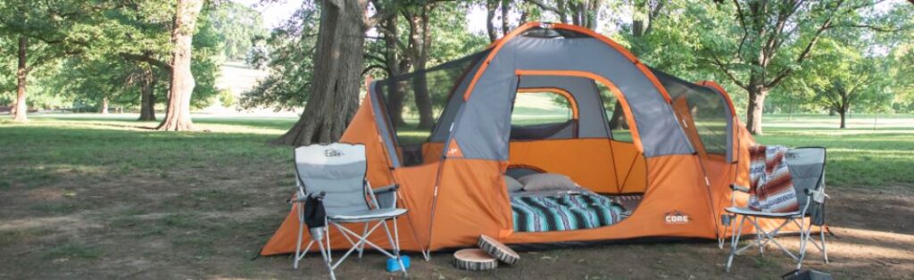 tent with air conditioning hole