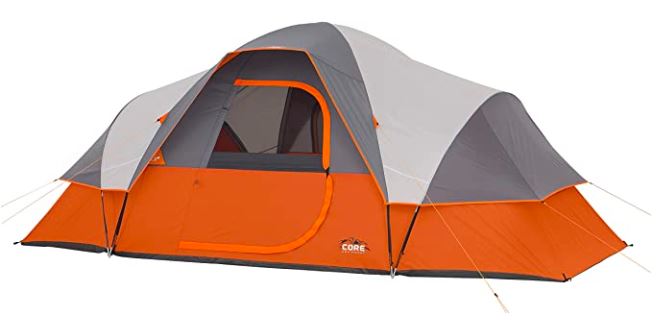 Core 9 Person Extended Dome Tent With AC port