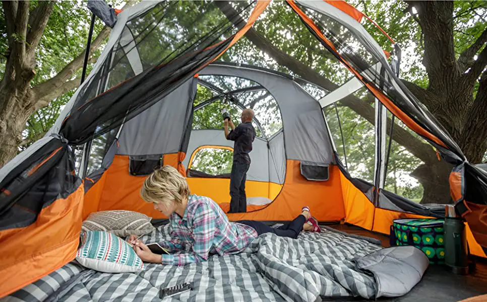 tent with ac port hole and screen room
