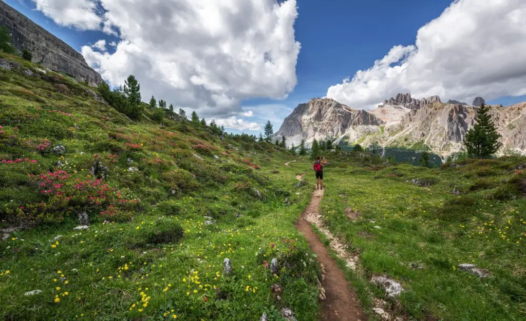 hiking in nature